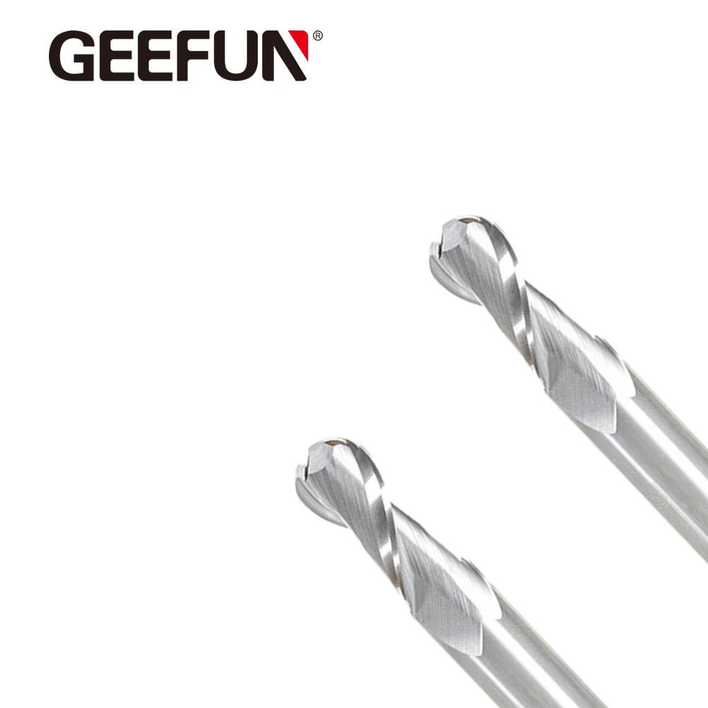 Твердый карбид 2 канавки шариковый нос алюминий метрический 45HRC общая длина 50 мм