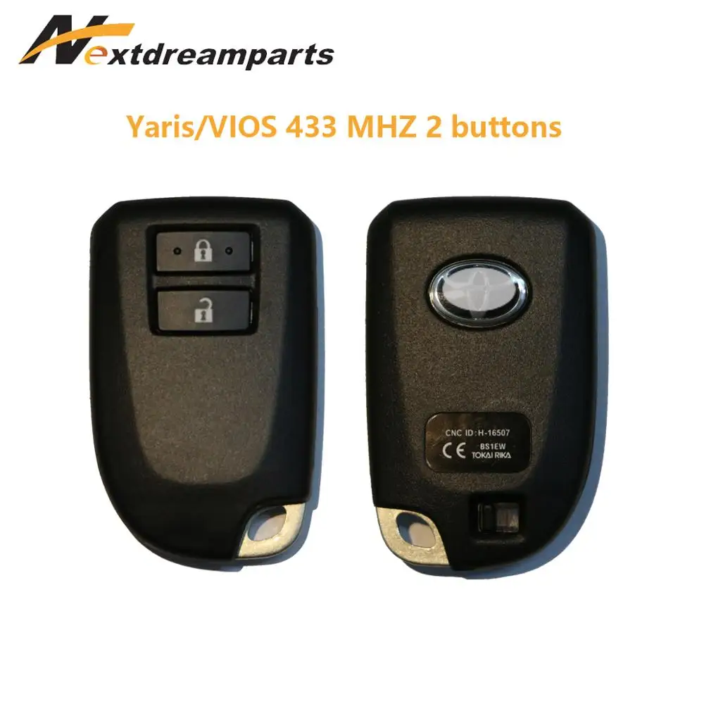 Оригинальный умный ключ 8A для Toyota Yaris VIOS 433 МГц 2 кнопки BS1EW 89904 0H010|Ключ от авто| |