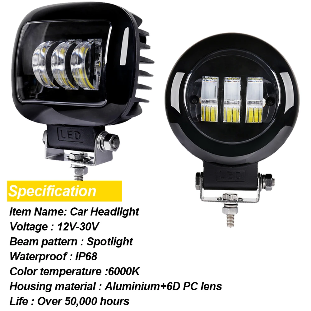 6D линза 12 В светодиодный светильник свет бар рабочий лампа для автомобиля 4WD ATV SUV