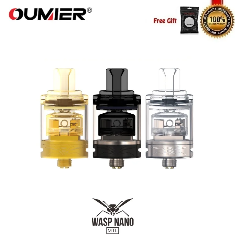Оригинальный OUMIER WASP NANO MTL RTA бак 2 мл распылитель 22 мм с регулируемым двусторонним