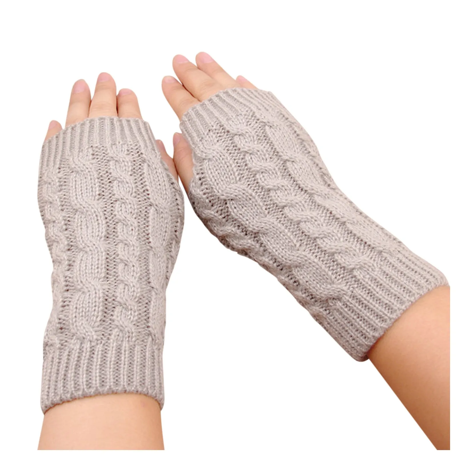 

Womail 2020 Half Finger Gloves For Women Winter Warm Wool Knitting Arm Gloves Soft Warm Mittens handschoenen guantes mujer New