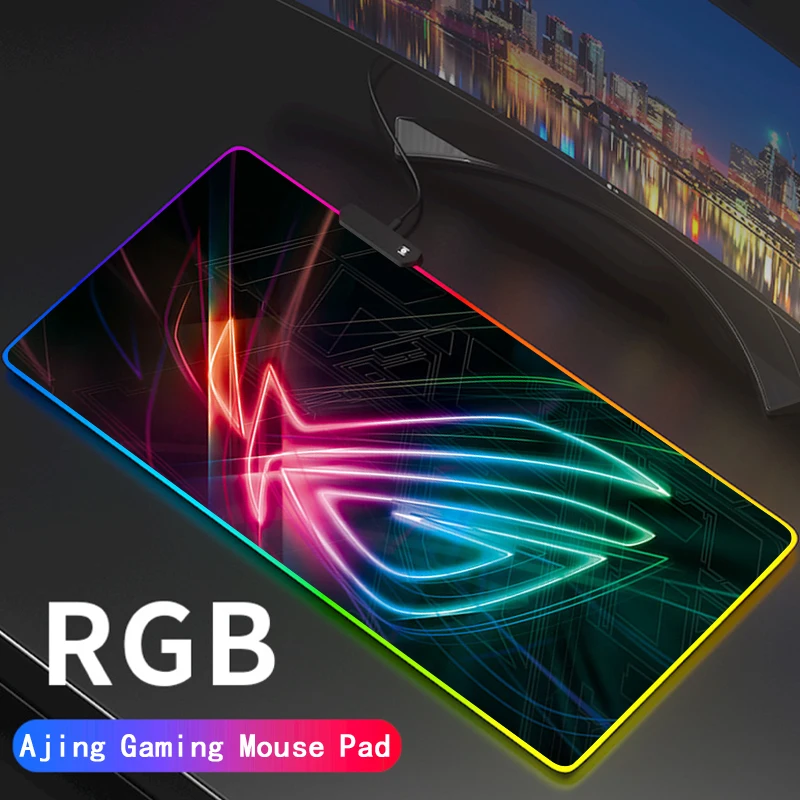 

Игровой RGB коврик для мыши Asus с рисунком «Республика геймеров», большой коврик для скоростных геймеров с фиксируемой кромкой, мягкий коврик ...