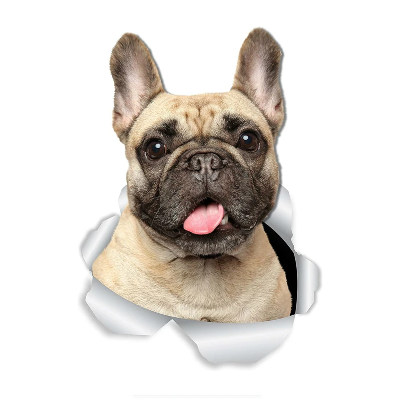 

Loveable French Bulldog Dog Wall Decals Frenchie Dog Toilet Sticker 3D Dog Car Window and Bumper Sticker 16cm