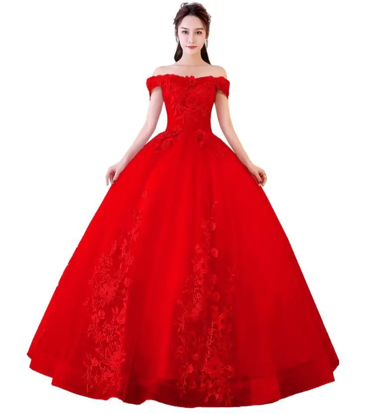 Розовые бальные платья Милая Тюль с кружевным жемчугом Vestidos De 15 Anos сладкий 16 платья Бальные вниз платья выпускного вечера - Цвет: Красный