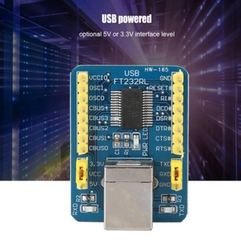 

HW-165 FT232 Type B Female USB to Serial Port Module USB to TTL/CMOS Level Module