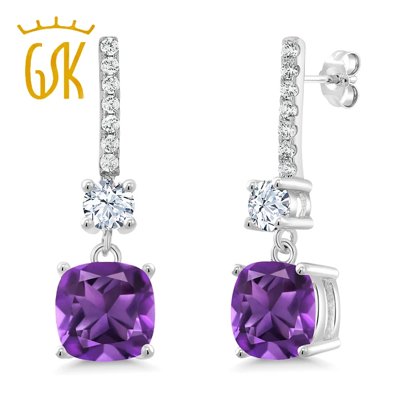 GemStoneKing 4.41Ct классические висячие серьги из стерлингового серебра 925 пробы с