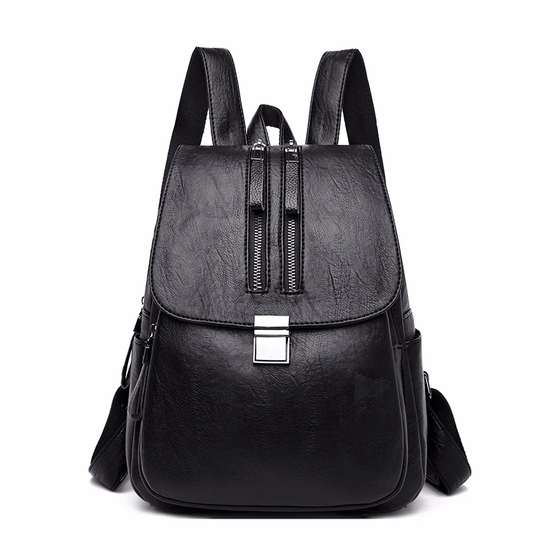 2019 Female Backpack Leather Women's Back Pack Large Capacity College School Bag For Girls Sac A Dos Backpacks Vintage | Багаж и сумки