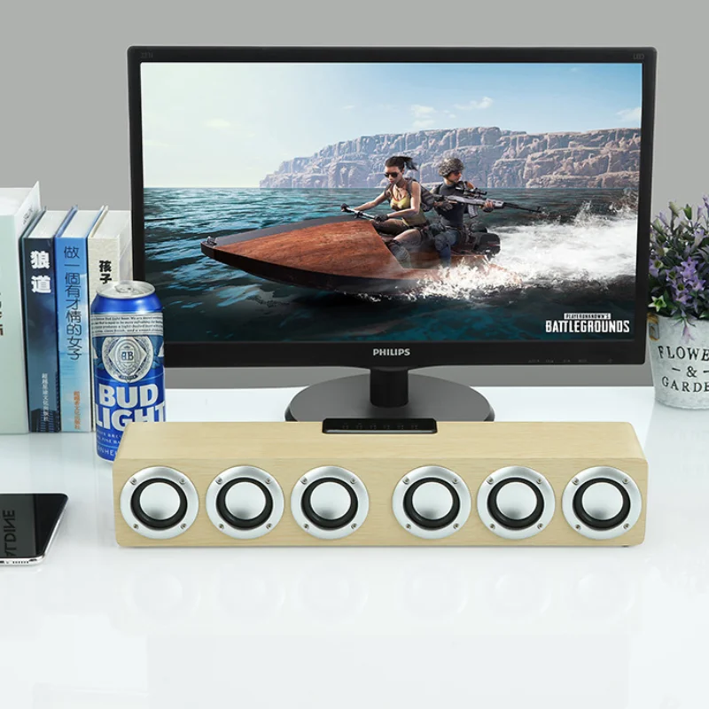 home theater portable column bluetooth speaker wireless wood speaker fm radio soundbox subwoofer soundbar for tv speaker aux usb free global shipping
