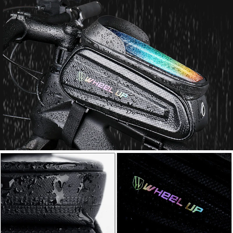 bicycle bag front top tube cycling bag waterproof touchscreen 6 57 0 inch phone case frame handlebar bag mtb bike accessories free global shipping