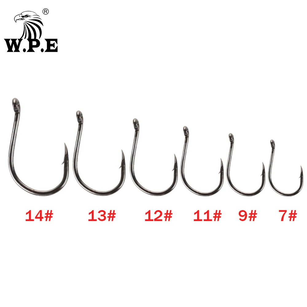 Бренд W.P.E 1 упаковка рыболовных крючков Размер 7 # 14 крючок с бородкой из