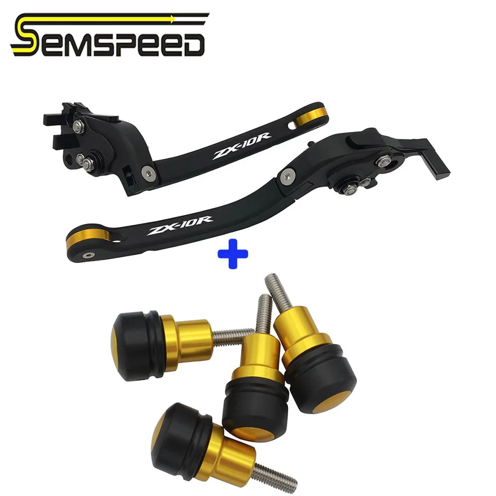 

For KAWASAKI ZX10R ZX-10R 2006-2012 2013 2014 2015 CNC Folding Brake Clutch Levers 6MM Front Fork Fender Frame Slider Screw Bolt