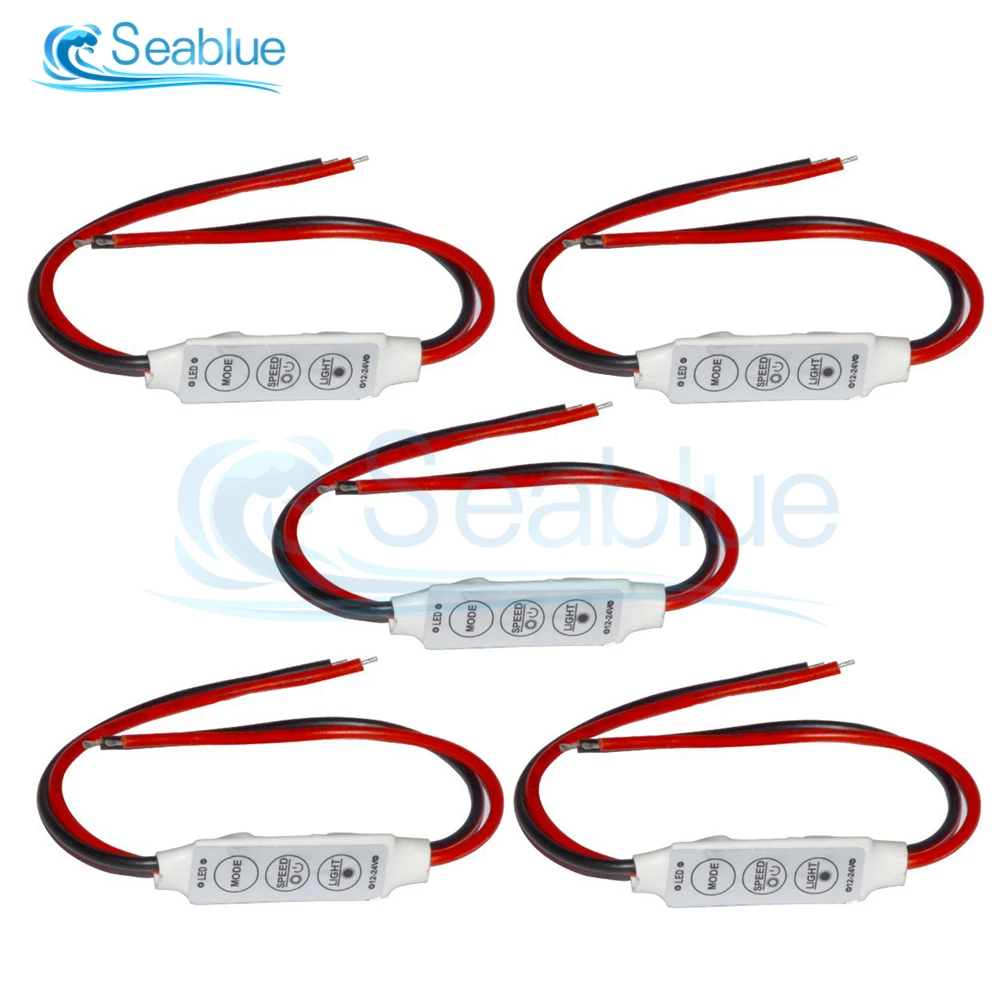 5Pcs/lot DC 12V 3 keys Single Color Dimmer LED Controller Brightness Switch For 5050 3528 5630 Led Strip Lamps Lighting | Лампы и
