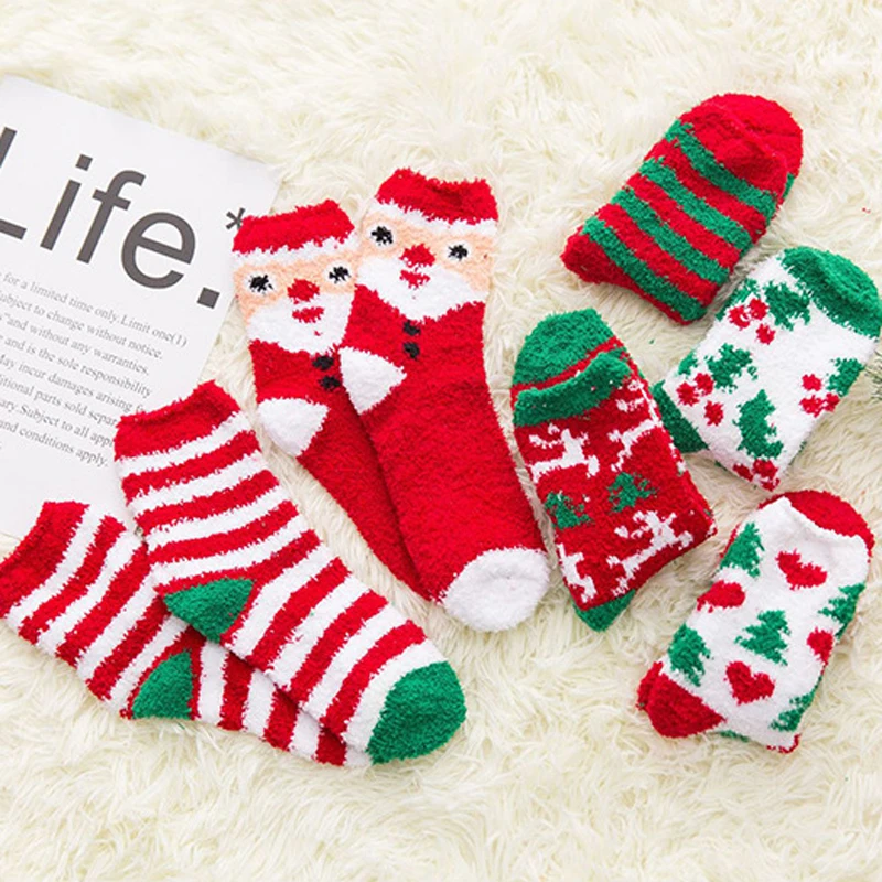 

Women's Winter Socks Thick Plush Socks Warm Home Coral Floor Socks Christmas Gifts Cartoon Animal Fashion Christmas Sock