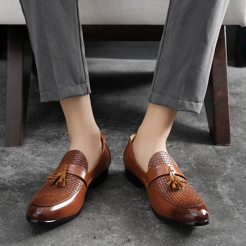 

New adult men dress shoes plus size patent leather designer luxury classic business wedding office elegant formal shoes men