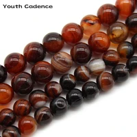 natural dream color stripes agates stone round loose spacer beads 4 6 8 10 12mm pick size 15 for jewelry making diy bracelet