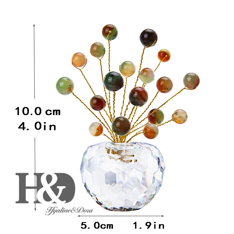 H& D Fengshui кристалл орнамент Индия натуральный камень медная проволока обёрточная бумага украшения для приборной панели автомобиля Рождественские подарки Домашний офис Декор