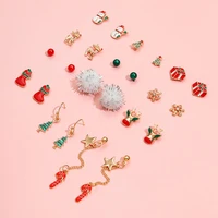 yada 12 pcs fashion christmas stocking present earring set statement crystal elk earring for women jewelry ins earrings er200186