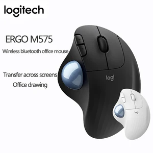 logitech ergo m575 wireless trackball ergonomic mouse 5 buttons wireless 2 4 ghz mice for office drawing computer accessories free global shipping