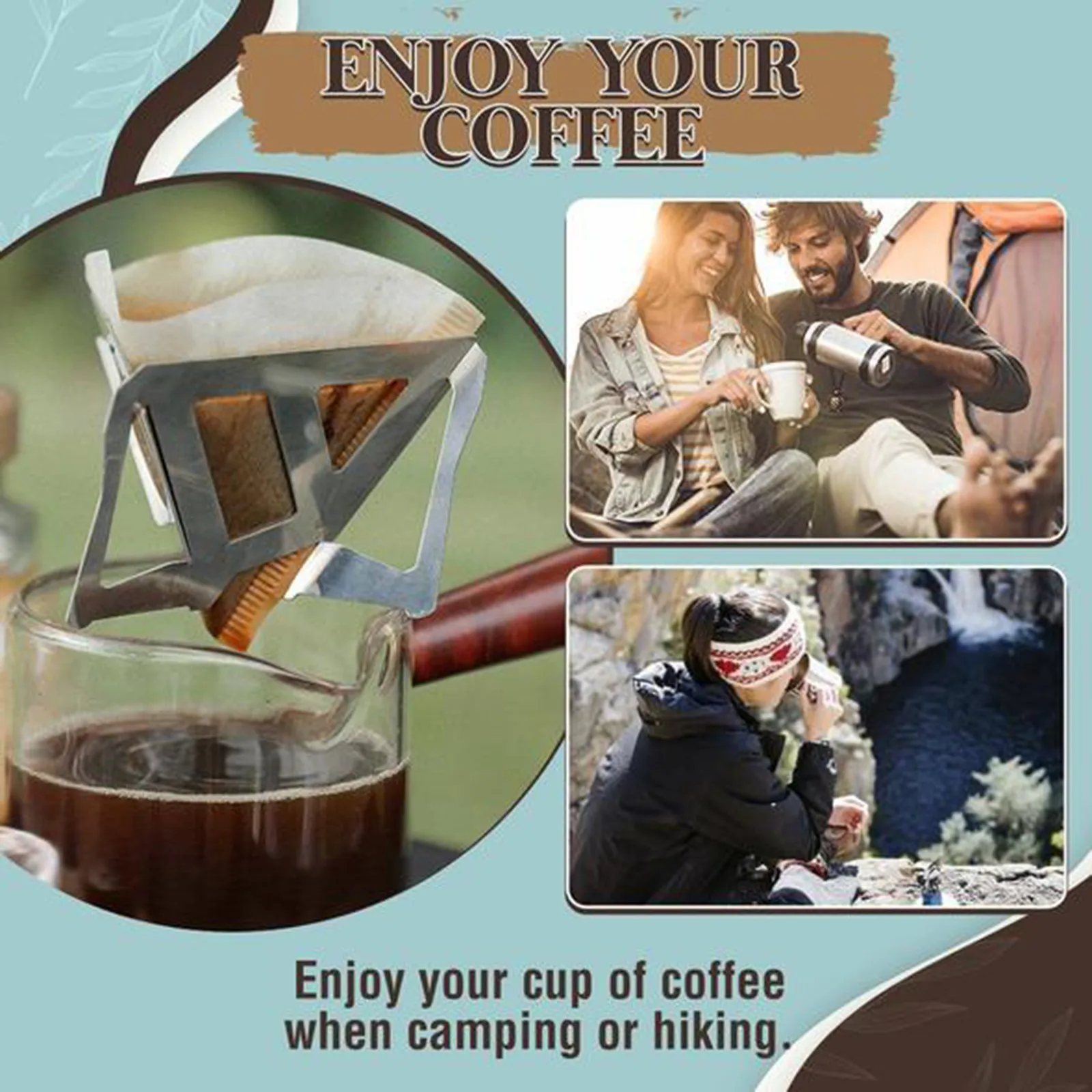 

Detachable Coffee Filter Portable Stainless Steel Folding Funnel Filter Cup Coffee Stove For Camping Fast Shipping And Deliver