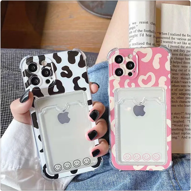 Корейский симпатичный чехол-бумажник с леопардовым принтом для IPhone 13 11 12 Pro Max X XR XS