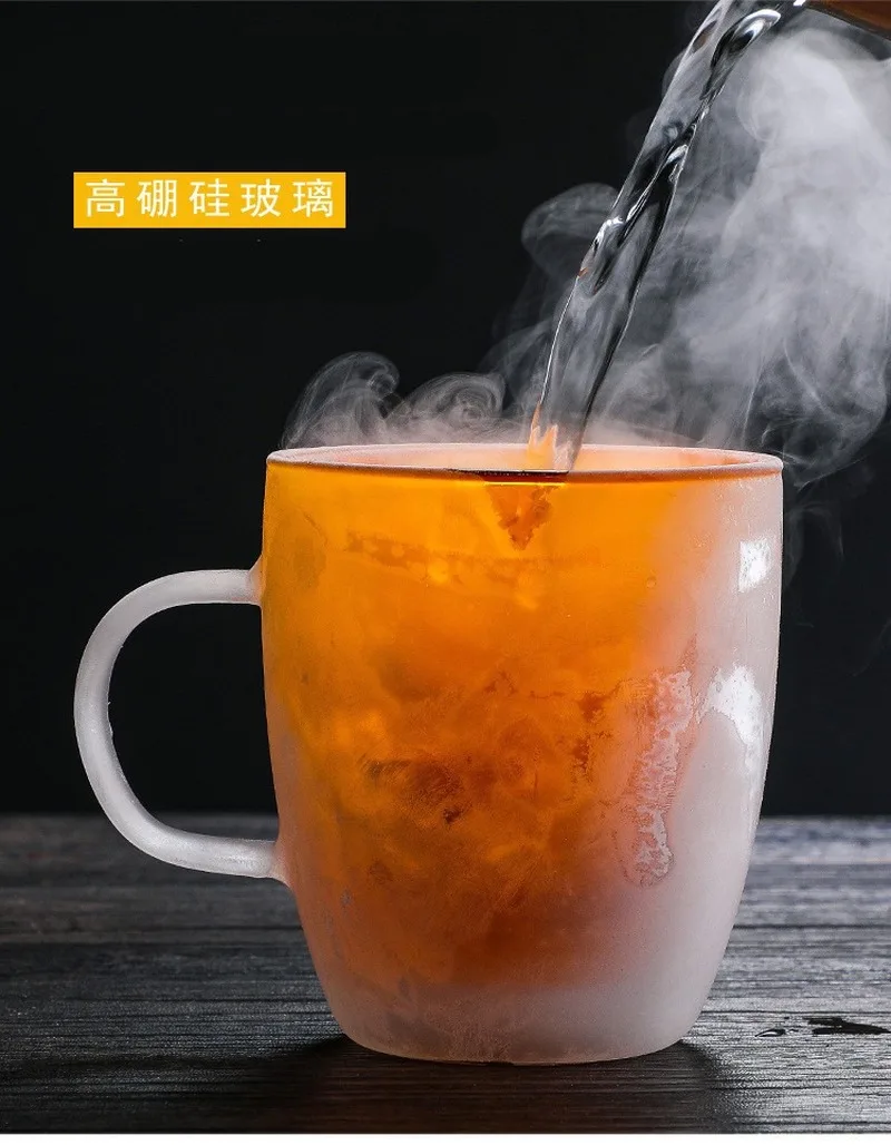 

Coffee Cup Double Glass Cup Creative Flower Tea Cup Insulated Water Cup Cold Drink Milk Cup Double Wall Glass Water Bottle