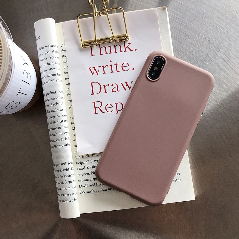 Ударопрочный силиконовый чехол из ТПУ для Apple iPhone 7 Plus 8 6 6s X XS Max XR 5 5S SE, задняя крышка 7 Plus 8, роскошные мягкие матовые цветные чехлы - Цвет: Коричневый