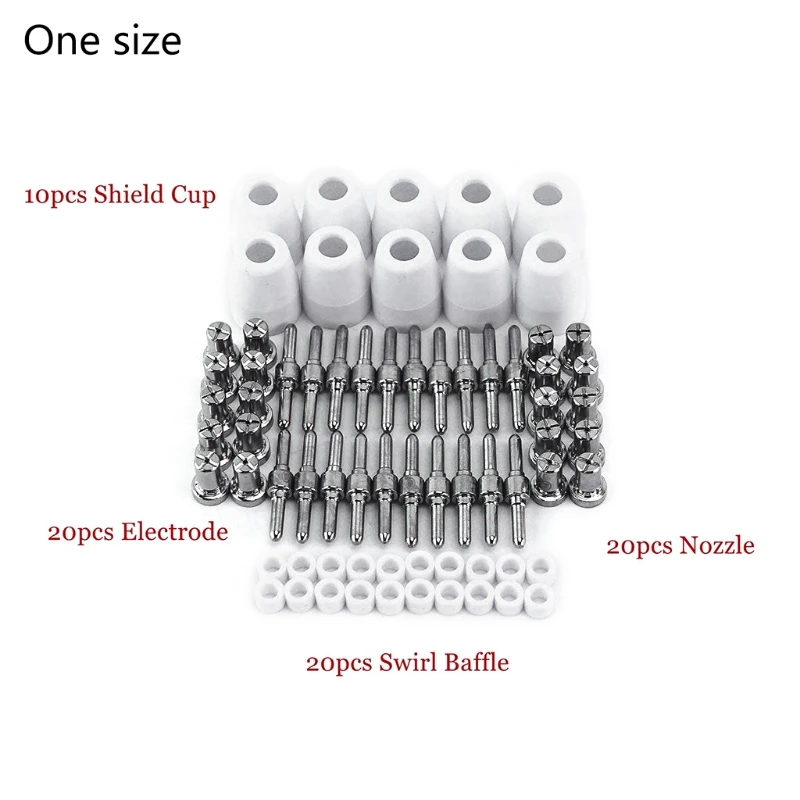 

70pcs Plasma Cutting Torch Consumable Cutting Extended Long Shield Cup