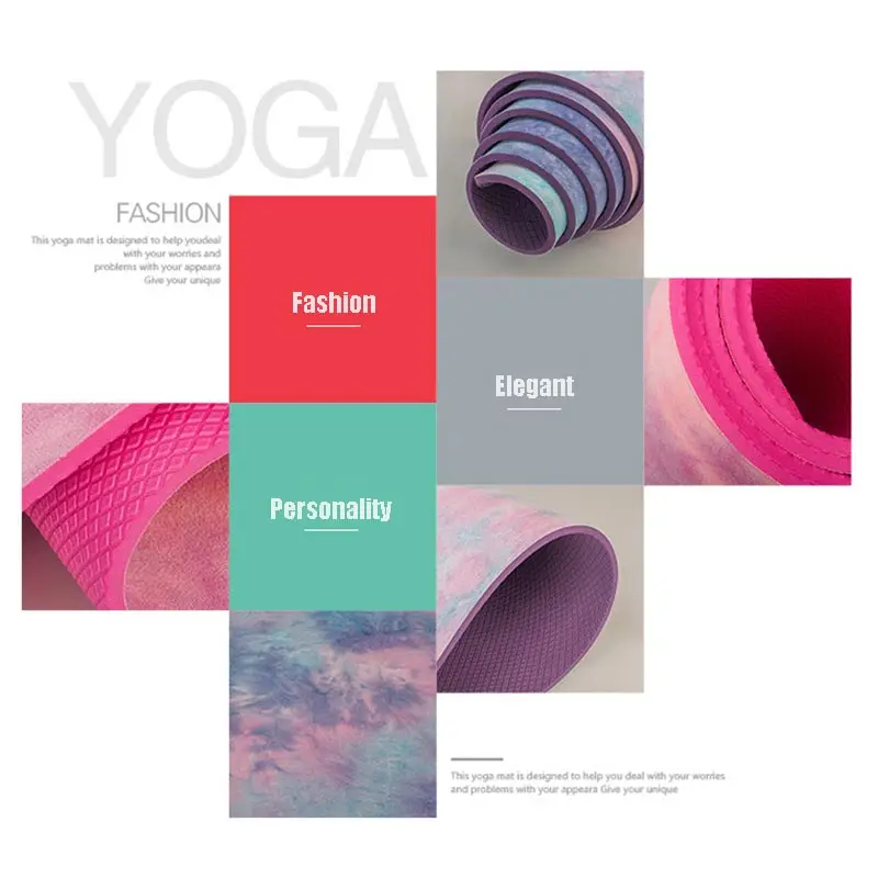 5 мм натуральный замшевый коврик для занятий йогой с защитой от скольжения