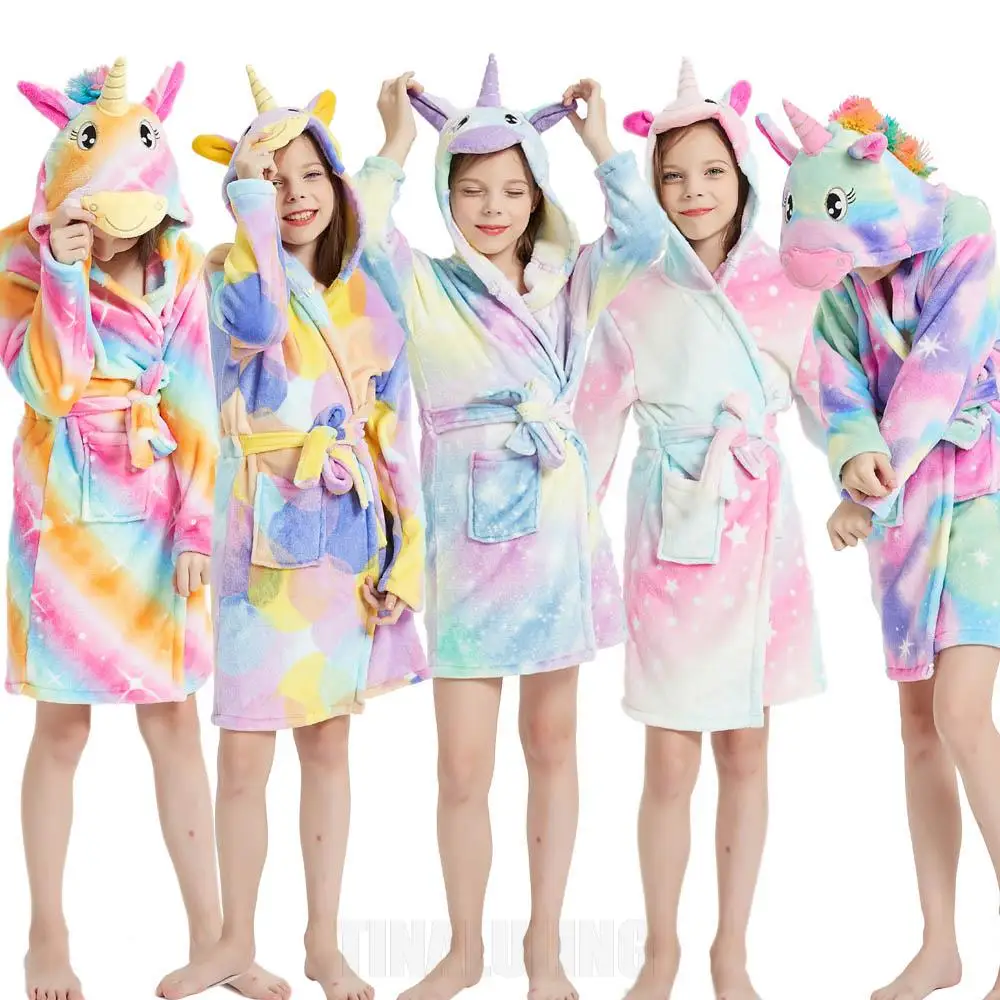 Unisex de talla grande,-LA59 ropa de dormir de serie de unicornio Pijama con capucha de poliéster para niños 