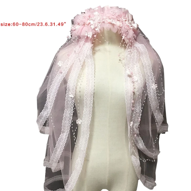 

H58E Wedding Veil Bridal Vintage Transparent Veil Hair Accessory for Brides