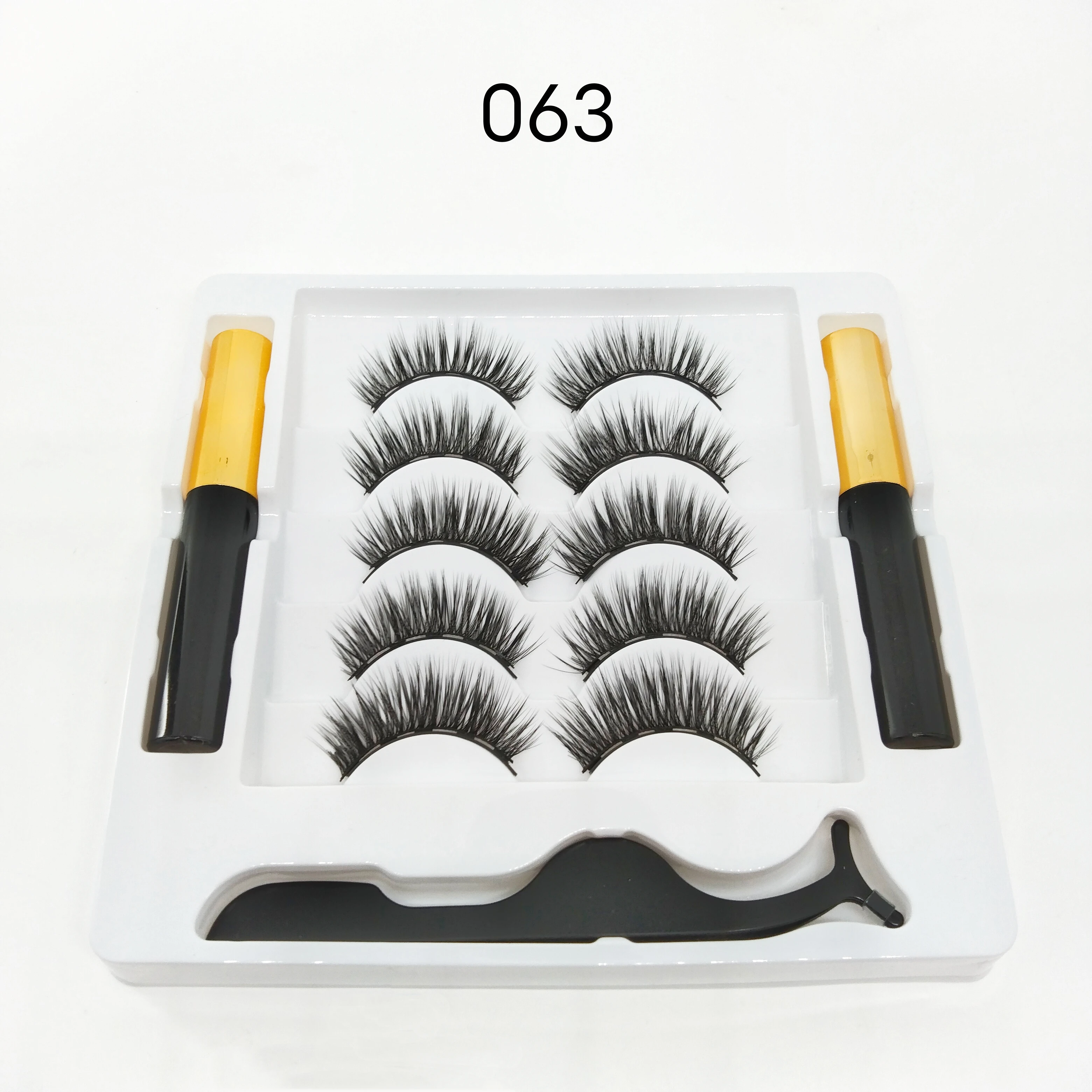

Liquid Eyeliner False Eyelashes Magnetic Eyelashes Waterproof Liquid Magnetic Eyeliner Set Makeup Five Pairs