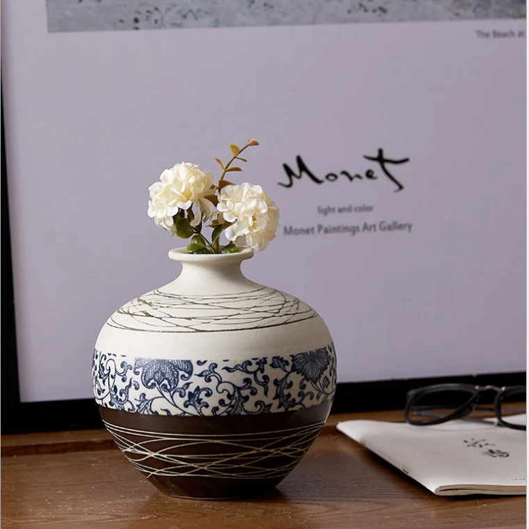 

Minimalist Decorative Ceramic Vases Modern Style Art Dried Flowers Vase Creative High Quality Jarrones Room Decoration EJ50FV