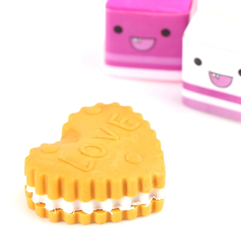 

6Pcs/Set Cute Cookies Eraser Set Stationery School Office Erase Supplies Fruit