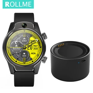 rollme s08 4g smart watch men ip68 waterproof 3gb 32gb face id 8mp dual cameras 1360mah smartwatch android wifi gps phone watch free global shipping