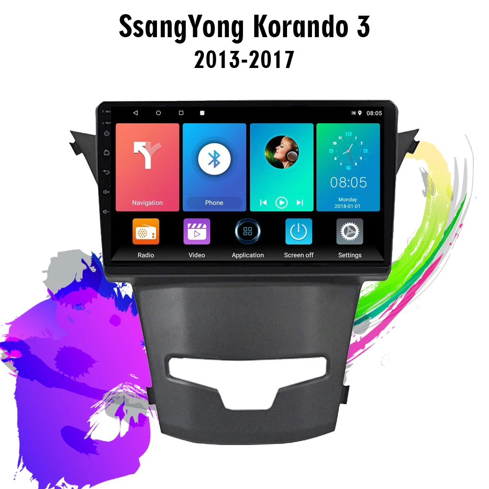 Автомобильный мультимедийный стереопроигрыватель для Ssangyong Korando 3 Actyon 2 2013-2017 с 9
