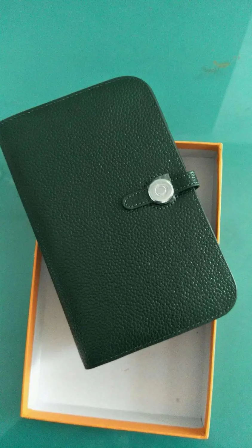 Dark Green Лидер продаж, женские кошельки, модные кошельки из зернистой воловьей кожи с зернистой текстурой личи, кошелек на молнии, высокое качество, женские кошельки и кошельки, сумка - Color: Dark Green