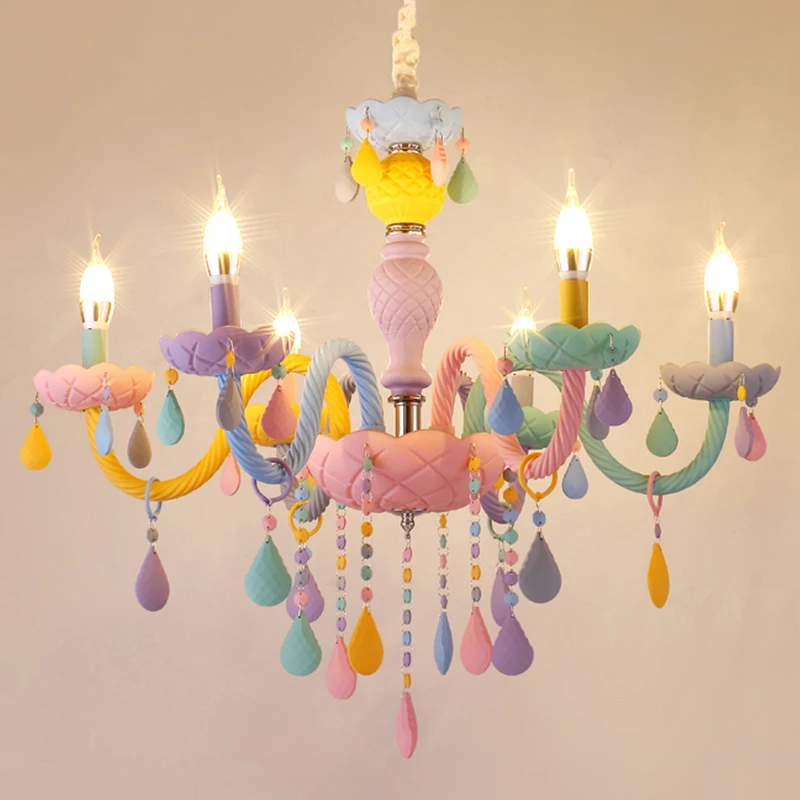 Хрустальная люстра Macaron Droplight Домашнее освещение Потолочный декор детская