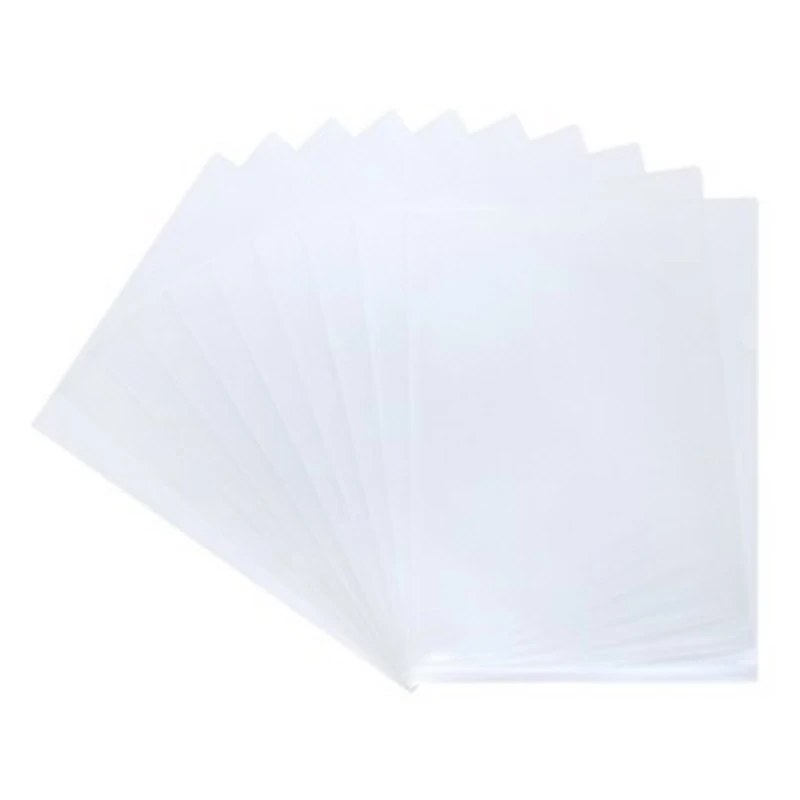 30 Pieces/lot A4 Single Clip Transparent Documents Cover L-shape File Presentation Folder Office Supplies Paper Protective Cover