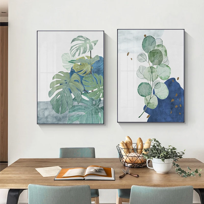 

Nodic Green Potted Plants Monstera Succulents Leaf Canvas Paintings Wall Art Prints Poster Scandinavian Home Decor for Bedroom