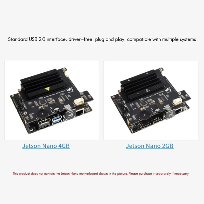 

Waveshare Audio Codec Module for Jetson Nano USB Audio Codec Driver-Free Sound Card Speech Synthesis Module