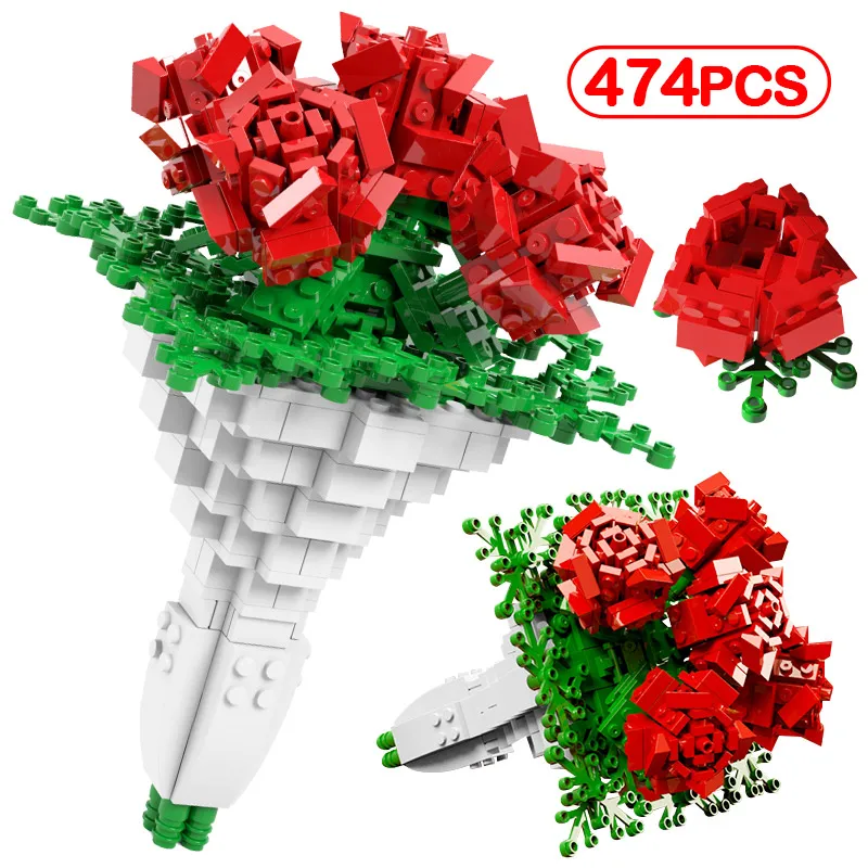 

474 шт., Детский конструктор «Роза»