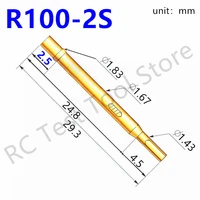 r100 2s gold test probe tapered brass tube spring test probe length 29 3m needle diameter 1 67mm test glod tool 100 pcspack