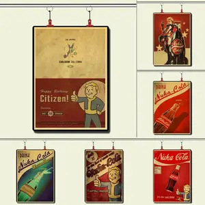 Nuka Cola Fallout 2345 винтажный бумажный постер настенная живопись украшение для дома 42x30 см 30x21 см