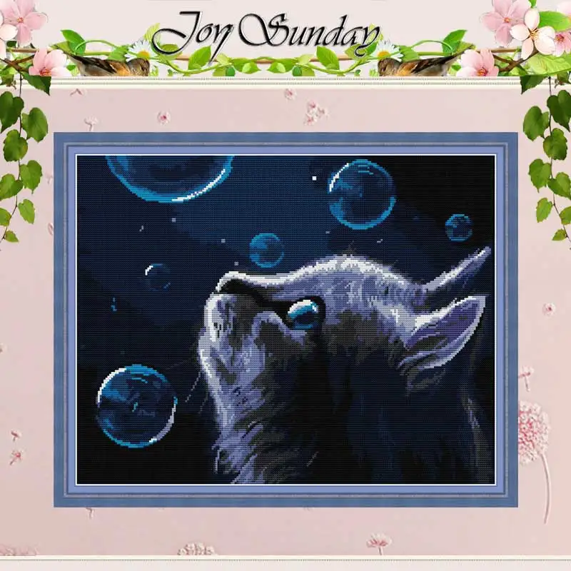 

Наборы для вышивки крестиком с изображением ночной кошки и животных, 11CT 14CT, оптовая продажа, наборы для вышивки крестиком в китайском стиле, ...