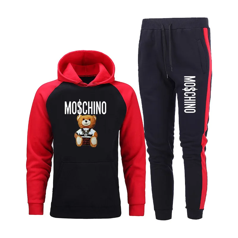 

2021 Spring And Autumn New Trend Men's Sweater Hooded Casual Sportswear Two-Piece Fashion Printing Loose Large Size Comfortable