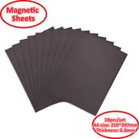 10pcsset 0 3mm thickness rubber soft magnet sheets flexible soft black mat for organizing cutting dies one side magnetic 2021