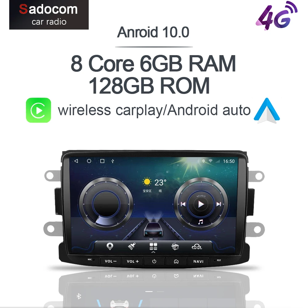 Carplay 8 &quotDSP 4G LTE Android 10 0 6 ГБ ОЗУ + 128 Автомобильный DVD плеер RDS Авторадио для Dacia Renault