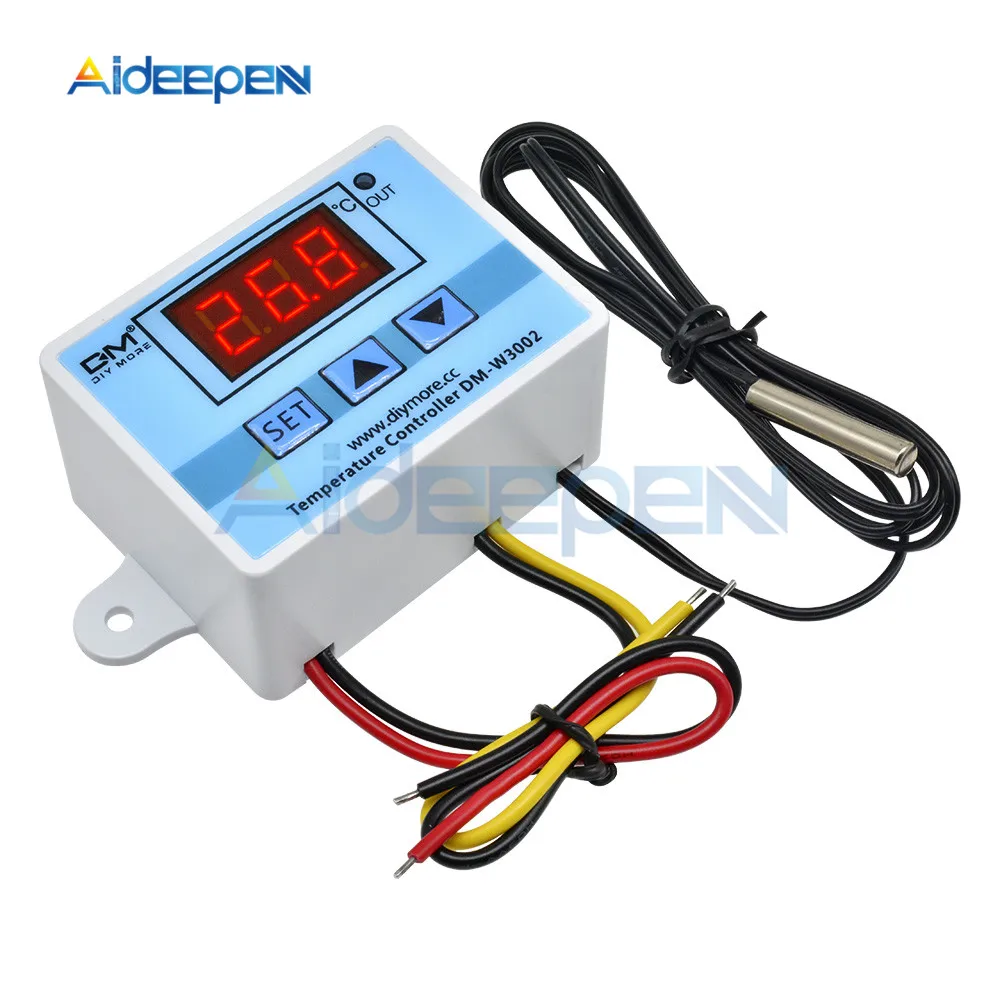 XH-W3002 AC 110 V-220 V цифровой светодиодный регулятор температуры 10A термостат термостатический переключатель управления с датчиком W3002