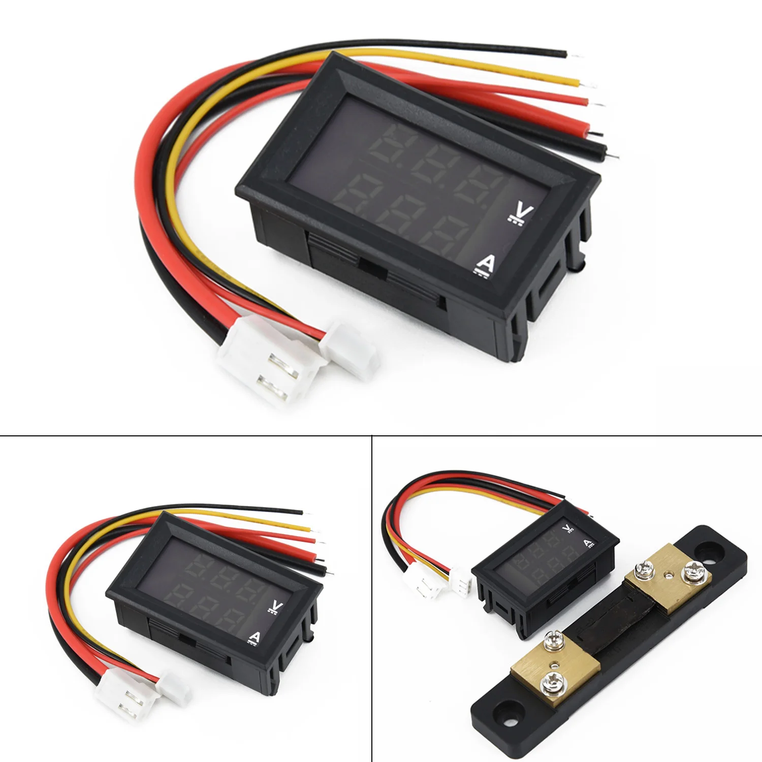 

LED Dual Digital Voltmeter Ammeter Gauge Component Parts DC 100V 10A 50A 100A