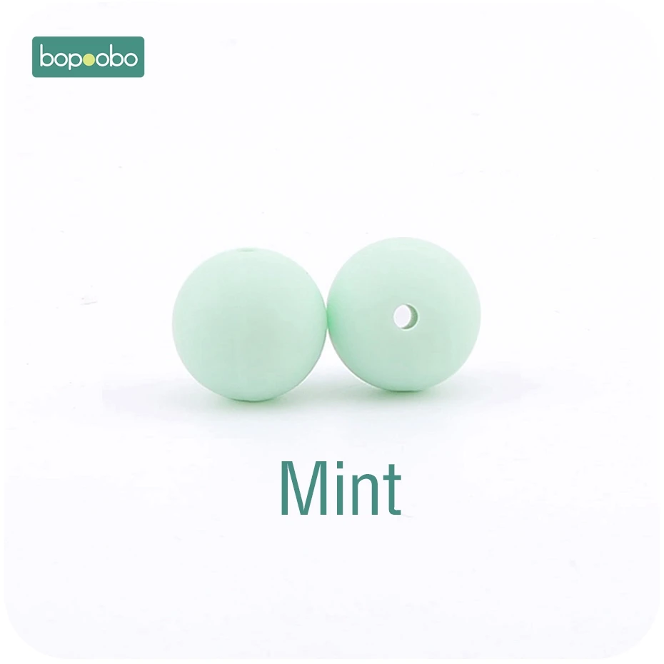 Mint Bopoobo 30 шт. 12 мм пищевой силиконовый Прорезыватель для зубов детский уход за зубами DIY стартовый набор силиконовые бусины Экологичные Детские аксессуары - Цвет: Mint